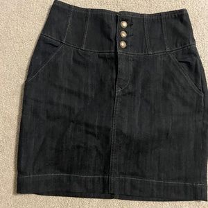 High Waist Dark Denim Skirt